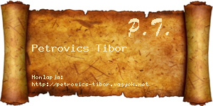 Petrovics Tibor névjegykártya