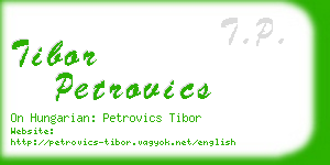 tibor petrovics business card